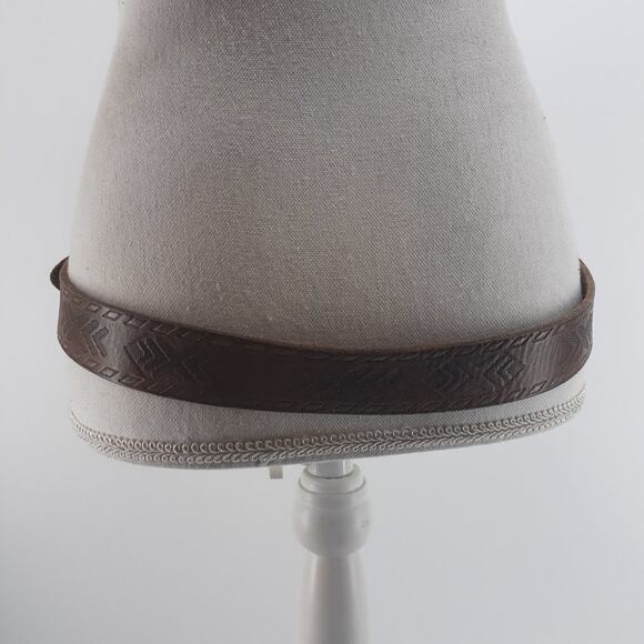 Lucky Brand Southwestern Pattern Machine Tooled Geometric Brown Leather Size 36 - Picture 11 of 13